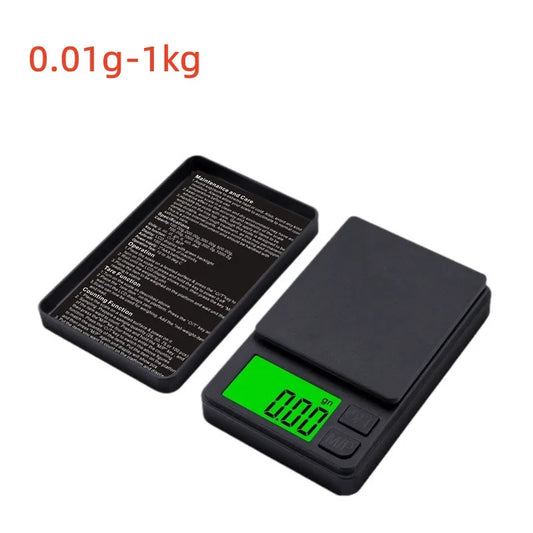 Mini high-precision LCD digital pocket scale 1kg/0.1g 500g/0.01g jewelry scale food scale kitchen mini gram scale with backlight