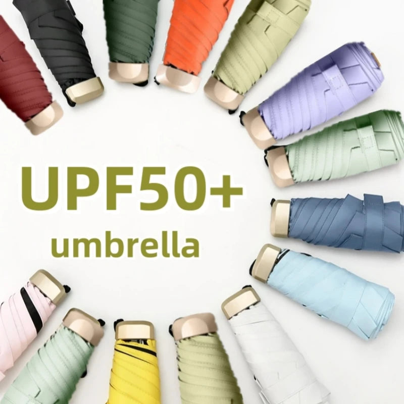 Xiaomi UPF50+ Umbrella Mini Pocket Sun Shade Umbrella Portable Vinyl Folding Rain Travel Umbrella UV Protection Parasol Capsule