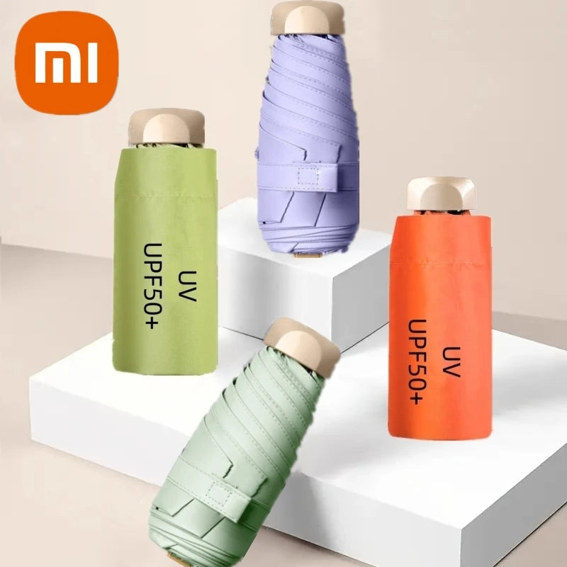 Xiaomi UPF50+ Umbrella Mini Pocket Sun Shade Umbrella Portable Vinyl Folding Rain Travel Umbrella UV Protection Parasol Capsule