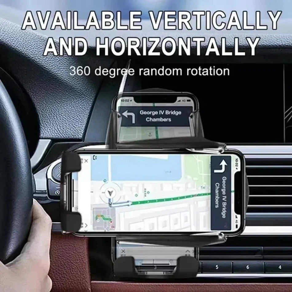 360° Rotatable Infrared Induction Fashion Mount Fast Car Wireless Charger Stand for iPhone 16 15 14 Pro Max Samsung Galaxy S24