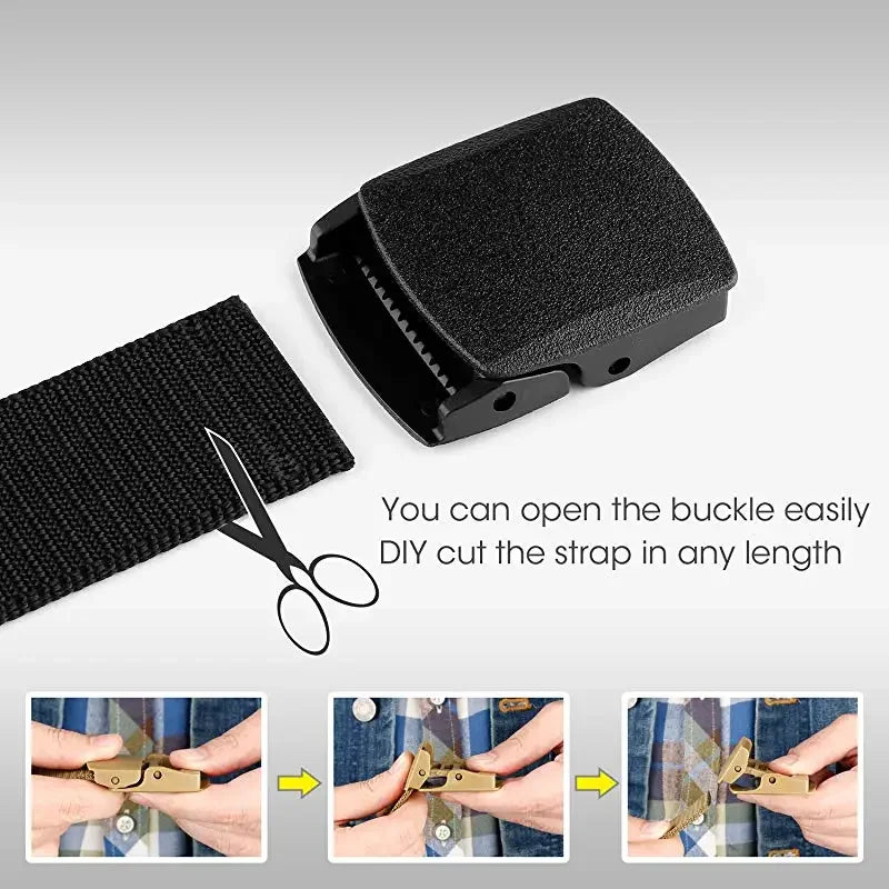 Unisex Plus size LONG 170 160 150 140 130 120 110cm Military Automatic Buckle Nylon Belt Men Women Outdoor Tactical Canvas Belt