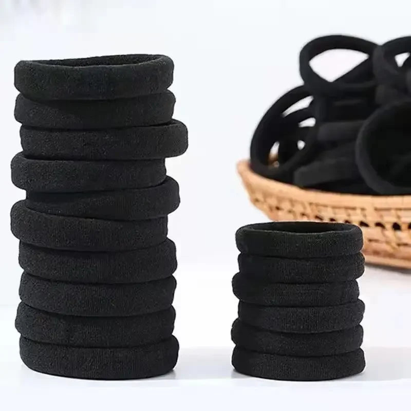 50/100/500/1000 pieces 4 cm black large nylon soft elastic band hair rope without damaging the horsetail women's tie accessory