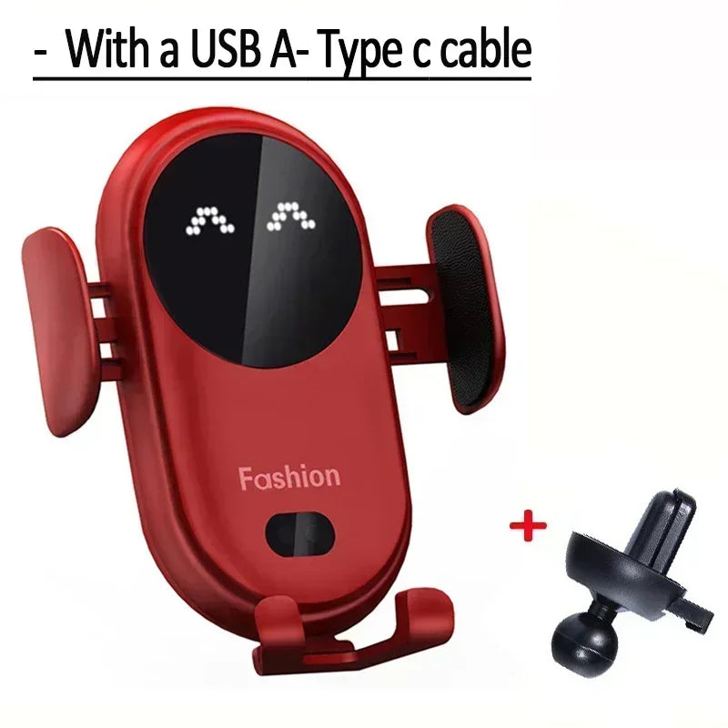 360° Rotatable Infrared Induction Fashion Mount Fast Car Wireless Charger Stand for iPhone 16 15 14 Pro Max Samsung Galaxy S24