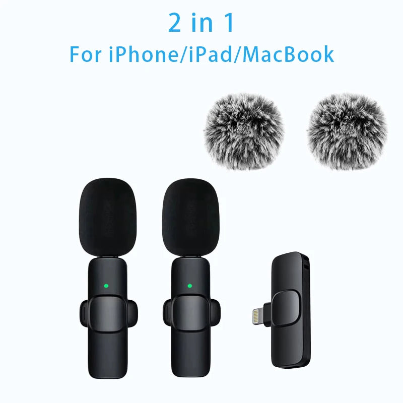 NEW Wireless Lavalier Microphone Audio Video Recording Mini Mic For iPhone Android Laptop Live Gaming Mobile Phone Microphone