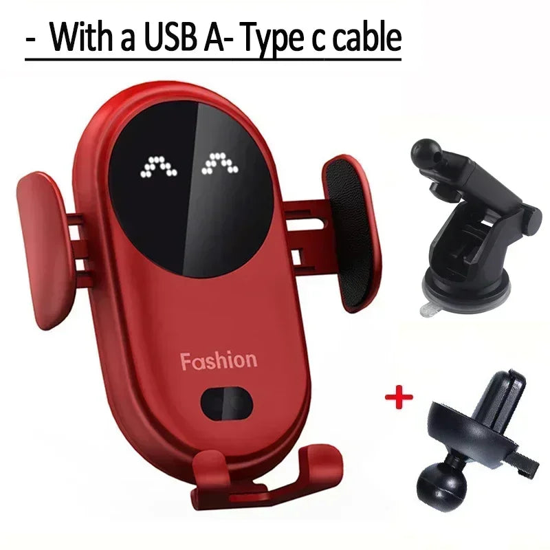 360° Rotatable Infrared Induction Fashion Mount Fast Car Wireless Charger Stand for iPhone 16 15 14 Pro Max Samsung Galaxy S24