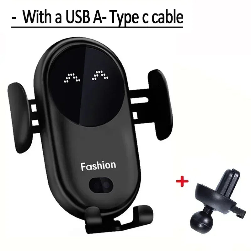 360° Rotatable Infrared Induction Fashion Mount Fast Car Wireless Charger Stand for iPhone 16 15 14 Pro Max Samsung Galaxy S24