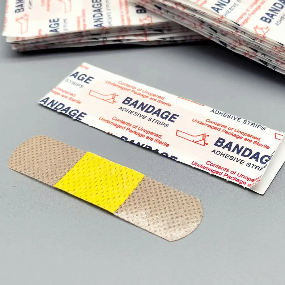 100Pcs Waterproof Breathable Cushion Adhesive Plaster Wound Hemostasis Sticker Band First Aid Medical Gauze