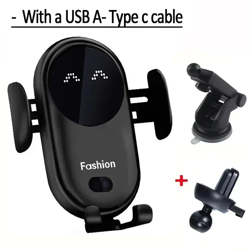 360° Rotatable Infrared Induction Fashion Mount Fast Car Wireless Charger Stand for iPhone 16 15 14 Pro Max Samsung Galaxy S24