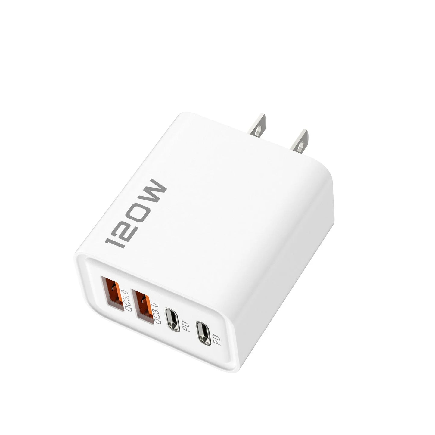 Total 120W 4 Ports USB Charger PD Type C Fast Charging Mobile Phone Adapter For iPhone Samsung Xiaomi Huawei QC 3.0 Wall Charger