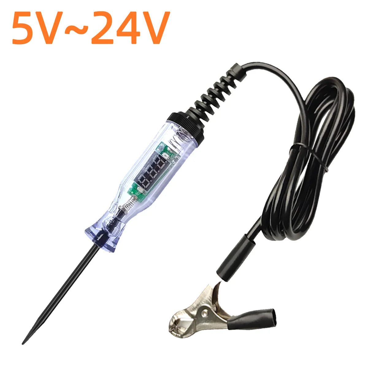 5V-90V Automotive Digital Voltage Circuit Tester Voltage Test Long Probe Pen Circuit Detection Diagnosis and Maintenance Tool