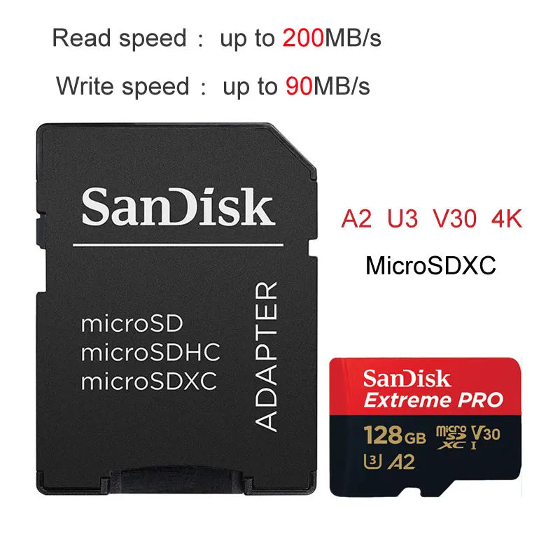 TFcard 64GB 16GB 32GB Memory Card 128GB Class 10 Microsd SD Card 100MB/S UHS-I A1 Card + Adapter for Phone/PC Standard Shippin