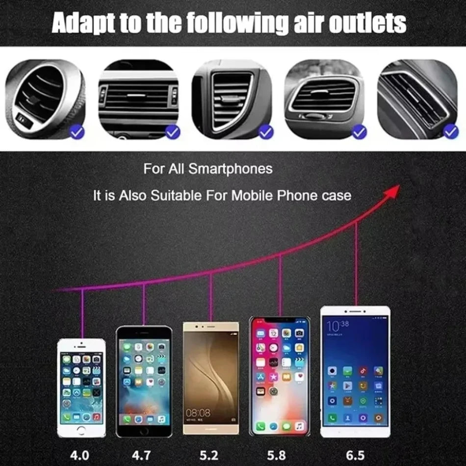 360° Rotatable Infrared Induction Fashion Mount Fast Car Wireless Charger Stand for iPhone 16 15 14 Pro Max Samsung Galaxy S24