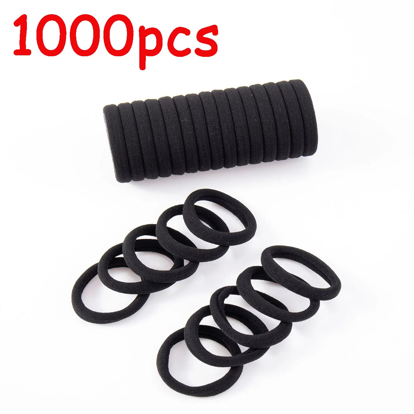 50/100/500/1000 pieces 4 cm black large nylon soft elastic band hair rope without damaging the horsetail women's tie accessory