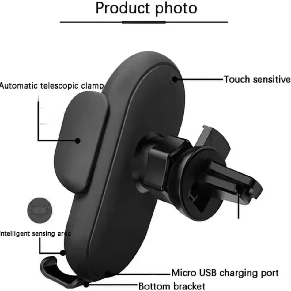 360° Rotatable Infrared Induction Fashion Mount Fast Car Wireless Charger Stand for iPhone 16 15 14 Pro Max Samsung Galaxy S24