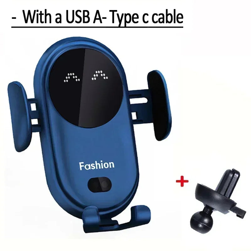 360° Rotatable Infrared Induction Fashion Mount Fast Car Wireless Charger Stand for iPhone 16 15 14 Pro Max Samsung Galaxy S24