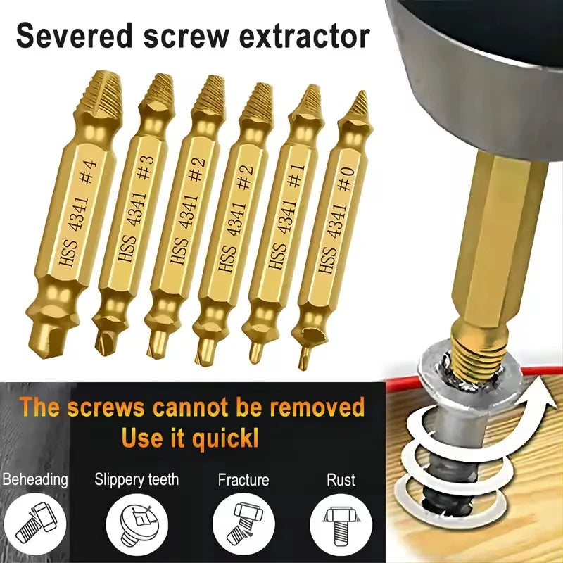 Damaged Screw Extractor Set HSS Drill Bit Stripped Broken Remover Small Easily Quickly Take Out Kit Easy Demolition Power Tools