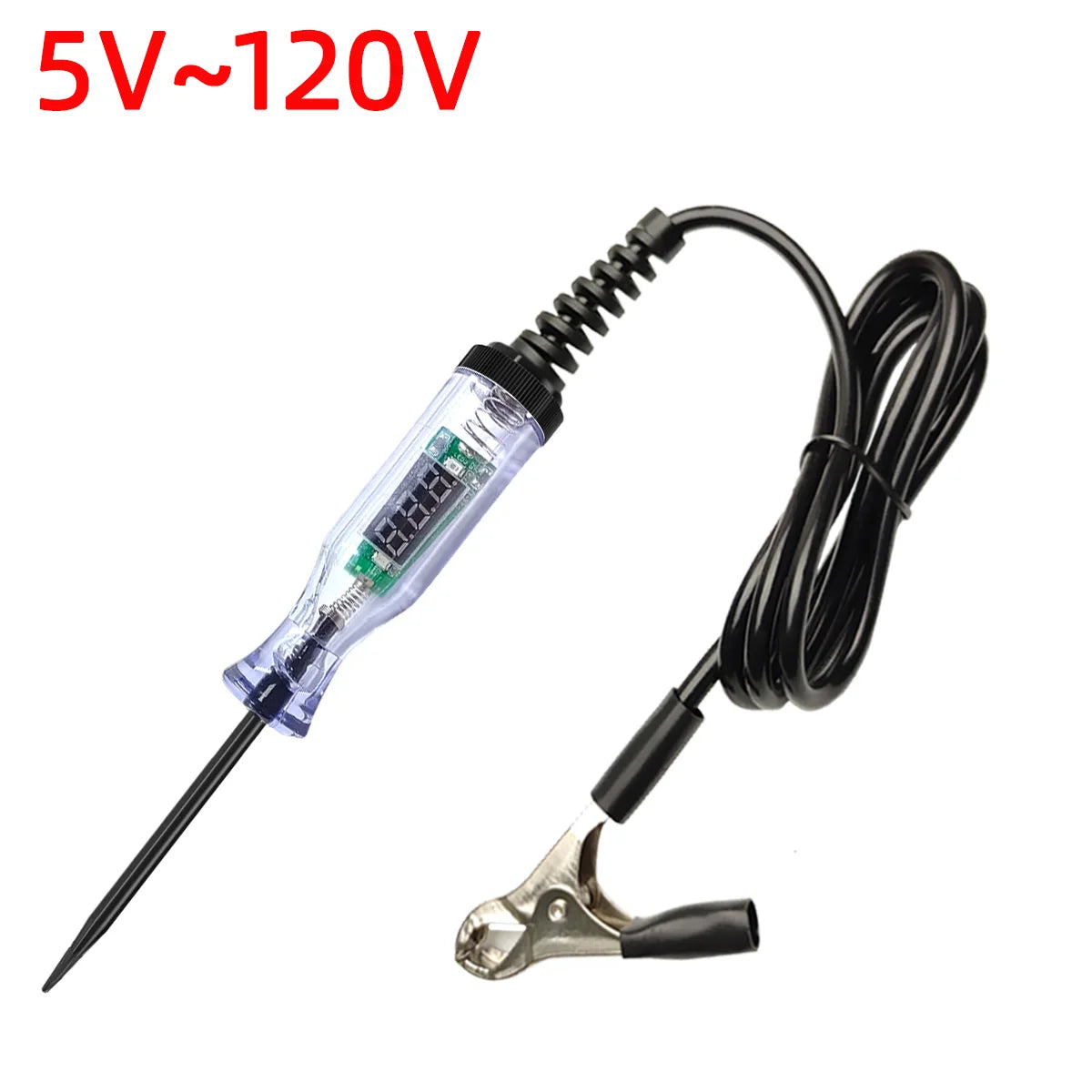 5V-90V Automotive Digital Voltage Circuit Tester Voltage Test Long Probe Pen Circuit Detection Diagnosis and Maintenance Tool