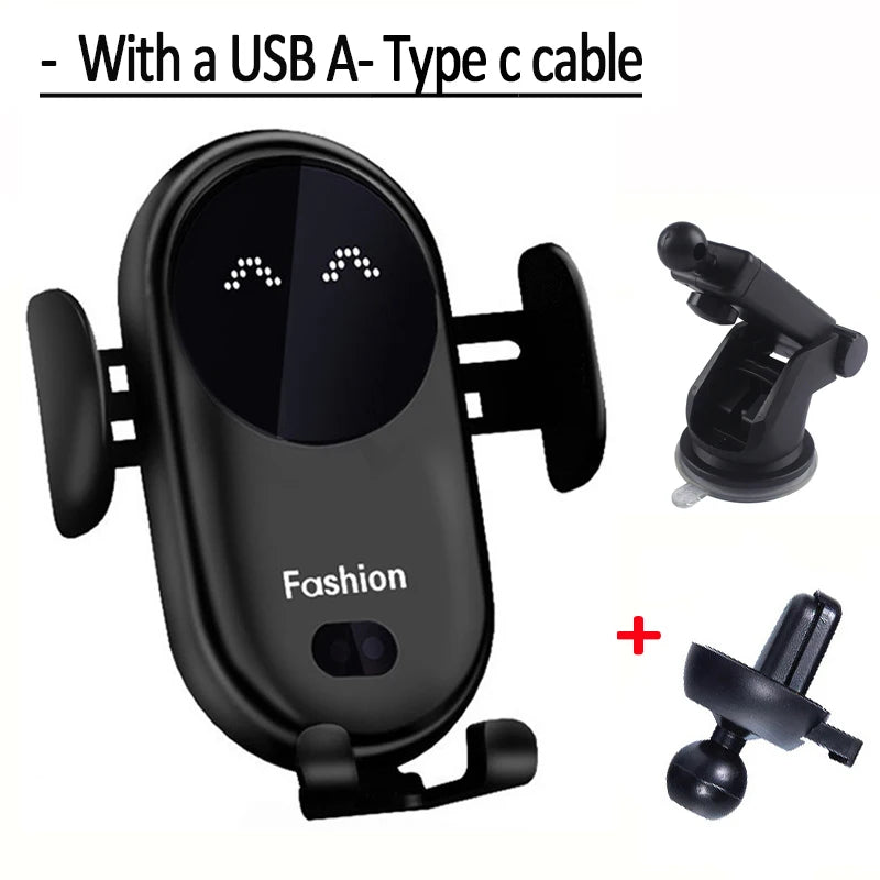 360° Rotatable Infrared Induction Fashion Mount Fast Car Wireless Charger Stand for iPhone 16 15 14 Pro Max Samsung Galaxy S24