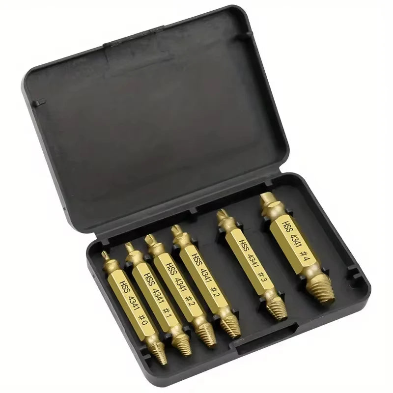 Damaged Screw Extractor Set HSS Drill Bit Stripped Broken Remover Small Easily Quickly Take Out Kit Easy Demolition Power Tools