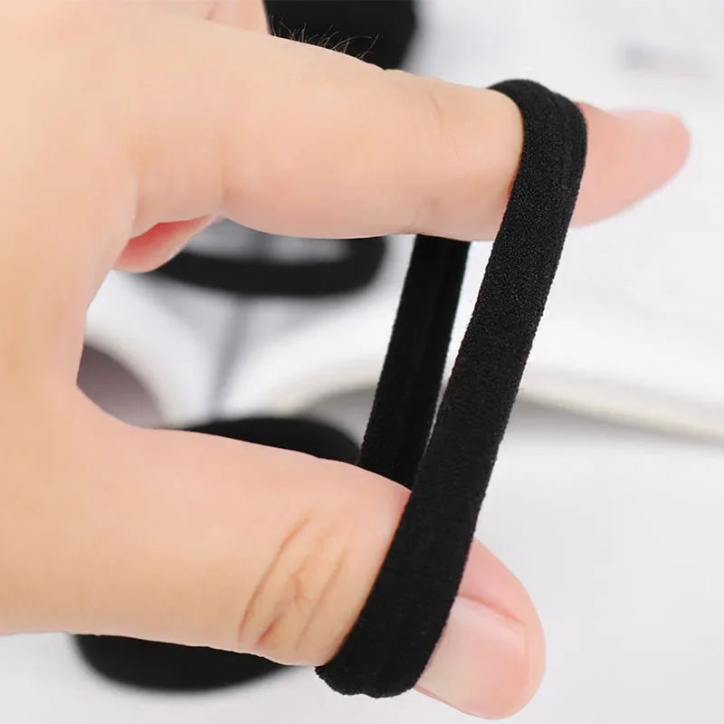 50/100/500/1000 pieces 4 cm black large nylon soft elastic band hair rope without damaging the horsetail women's tie accessory