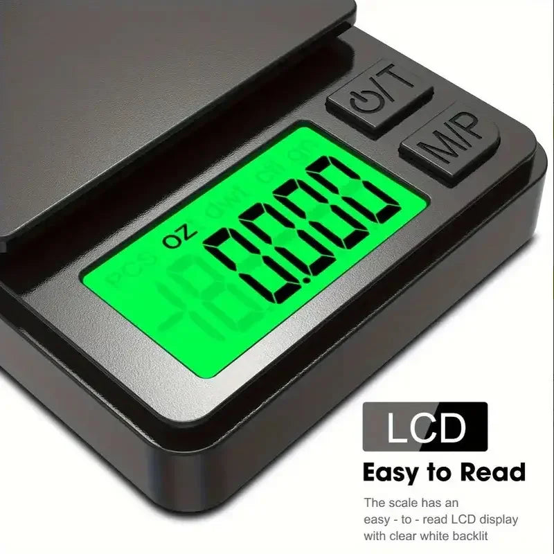 Mini high-precision LCD digital pocket scale 1kg/0.1g 500g/0.01g jewelry scale food scale kitchen mini gram scale with backlight