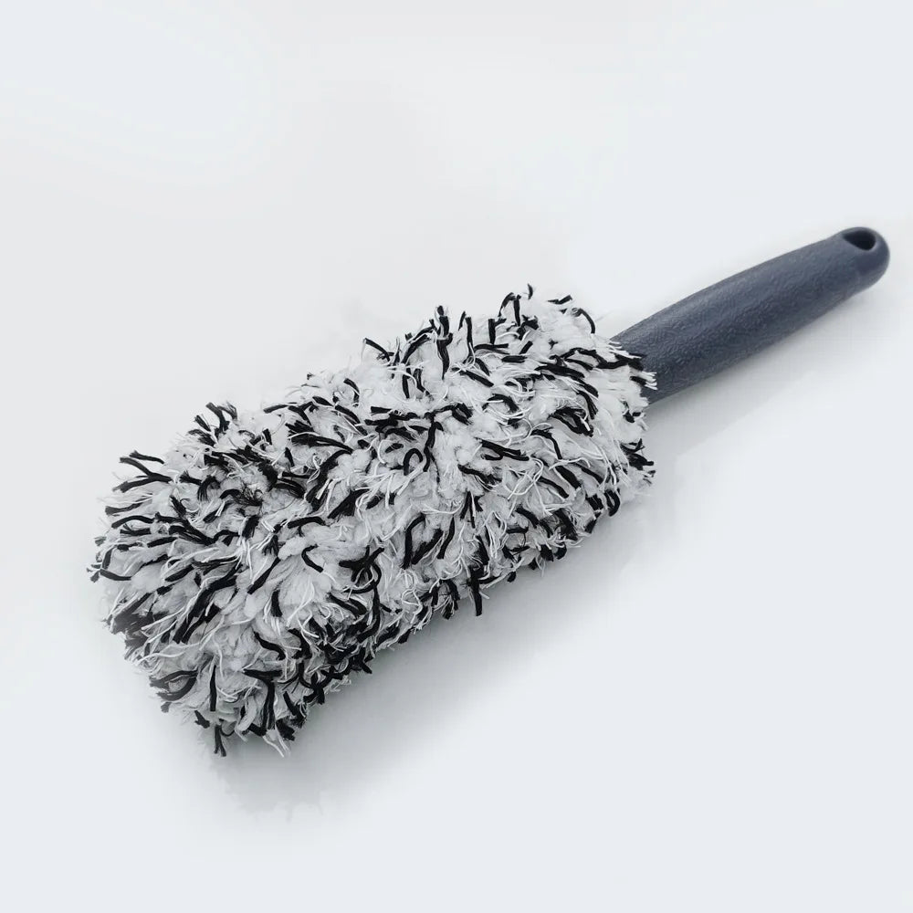 SEAMETAL Plush Car Wheel Hub Brush Anti-Slip Plastic Handle Auto Wheel Tire Rim Brush Cleaning Tool Car Washing Accessories