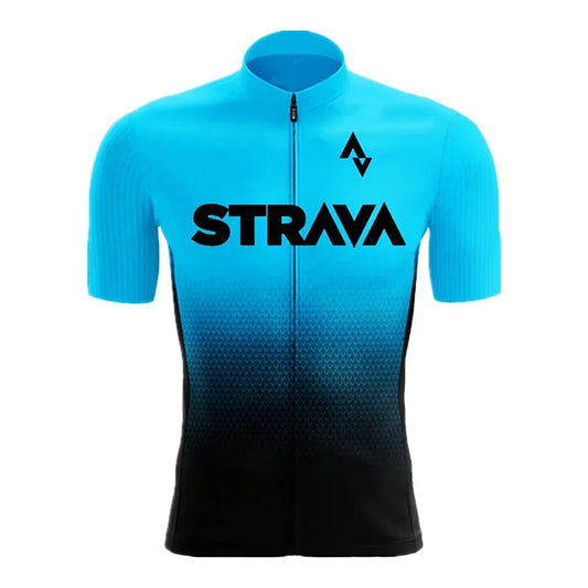 2024Strava Pro Bicycle Team Short Sleeve Maillot Ciclismo Men's Cycling Jersey Sets Summer Breathable Cycling Clothing Suit
