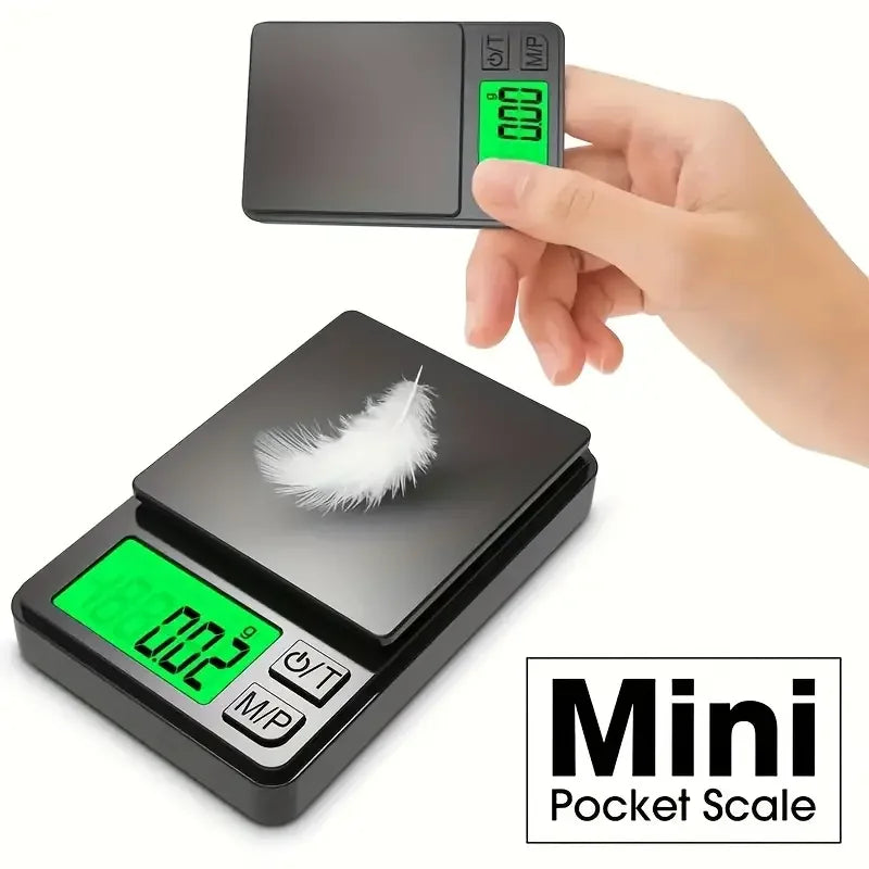 Mini high-precision LCD digital pocket scale 1kg/0.1g 500g/0.01g jewelry scale food scale kitchen mini gram scale with backlight