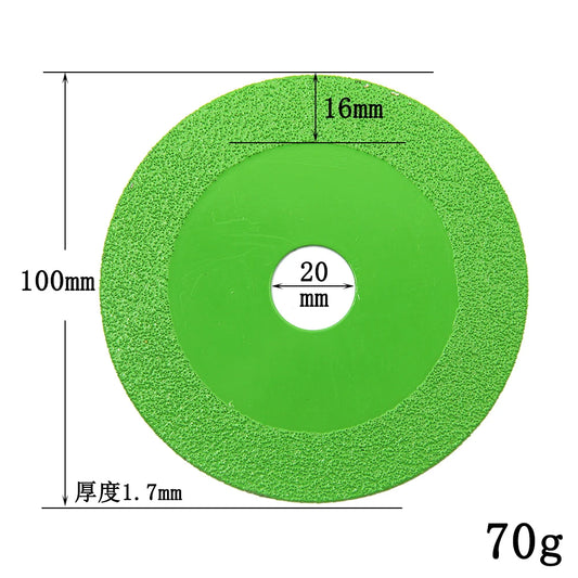 Diamond ultra-thin green brazing blade cutting blade ceramic jade glass tile wine bottle grinding cutting saw blade