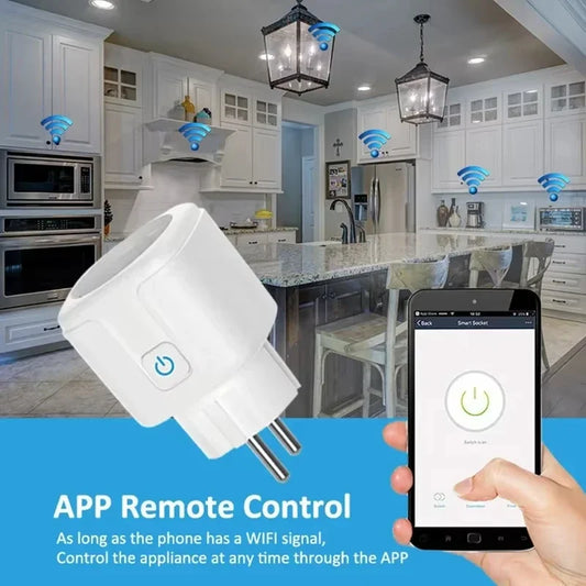 Smart WiFi Plug EU 16A/20A Tuya Power Monitor Socket with Timer Switch Voice Control for Alexa Google Assistant Smart Life App