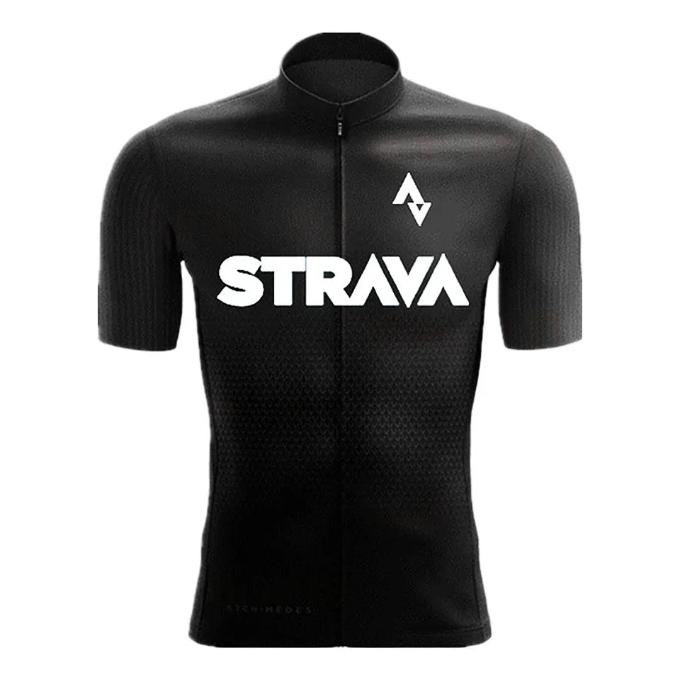 2024Strava Pro Bicycle Team Short Sleeve Maillot Ciclismo Men's Cycling Jersey Sets Summer Breathable Cycling Clothing Suit