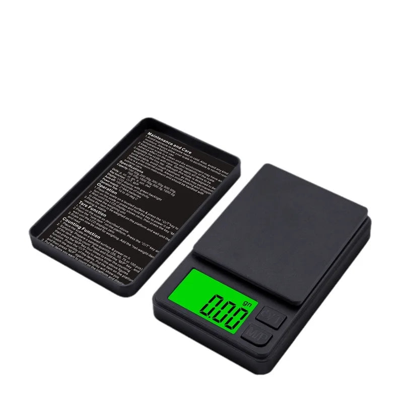 Mini high-precision LCD digital pocket scale 1kg/0.1g 500g/0.01g jewelry scale food scale kitchen mini gram scale with backlight