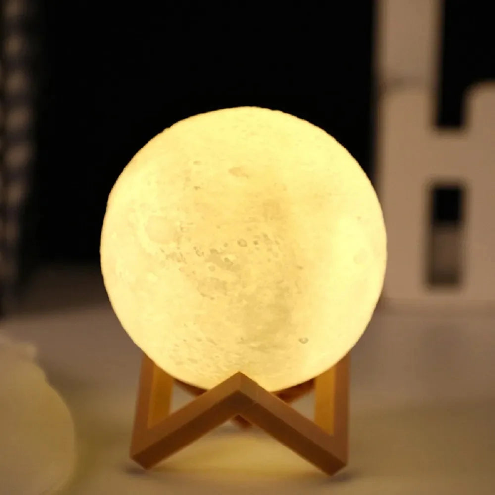1 LED Moon Light Galaxy Light, DIY Moon Night Light, Girl, Boy, Child, Woman Birthday Gift, Bedroom Decoration (Warm Light)