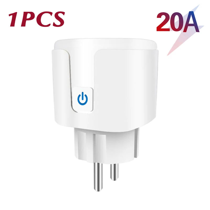 Tuya WiFi/Zigbee Smart Plug EU 16A/20A with Power Monitoring Timer Function Socket Compatible with Alexa Google Home Smart Life