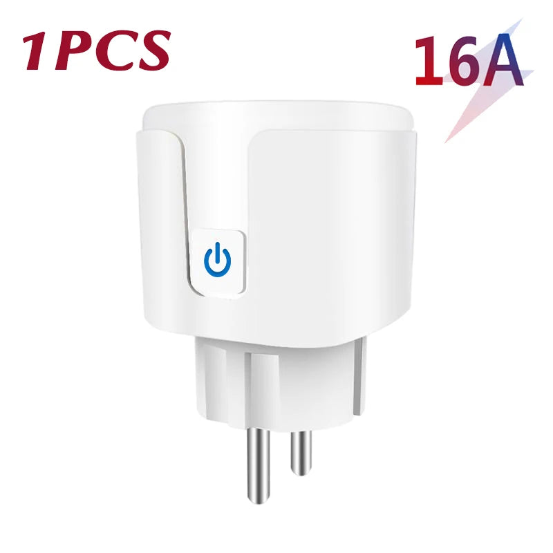 Tuya WiFi/Zigbee Smart Plug EU 16A/20A with Power Monitoring Timer Function Socket Compatible with Alexa Google Home Smart Life