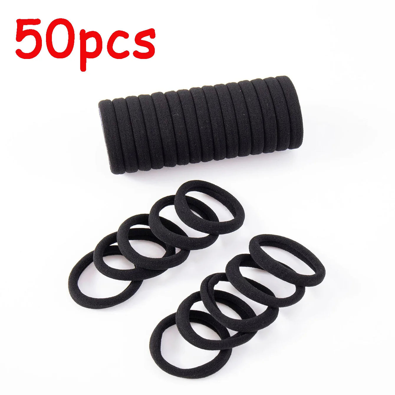 50/100/500/1000 pieces 4 cm black large nylon soft elastic band hair rope without damaging the horsetail women's tie accessory