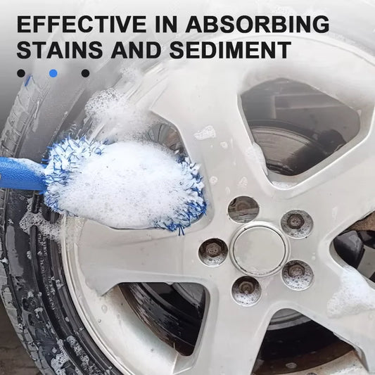 Car Cleaning Brush Car Cleaning Wheel Brush Portable Plush Tire and Rim Car Care Accessories Multifunctional Brush Tool Car Care