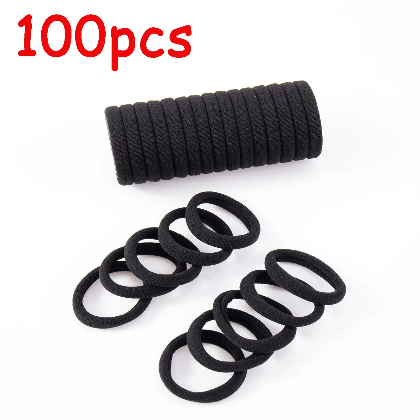 50/100/500/1000 pieces 4 cm black large nylon soft elastic band hair rope without damaging the horsetail women's tie accessory